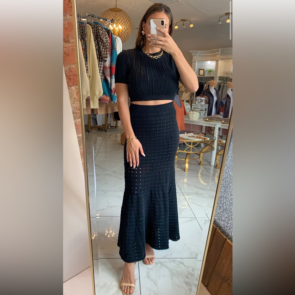Gorgeous black knit two piece set!